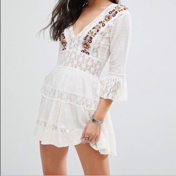 🩷 SOLD 🩷 Free People ONE White Lace Mini Dress - Picture 2 of 5